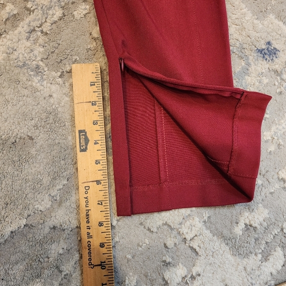 NWT Ann Taylor Zip Ankle Red High Rise Skinny Ankle Pant Stretch Size 12 - Picture 4 of 15